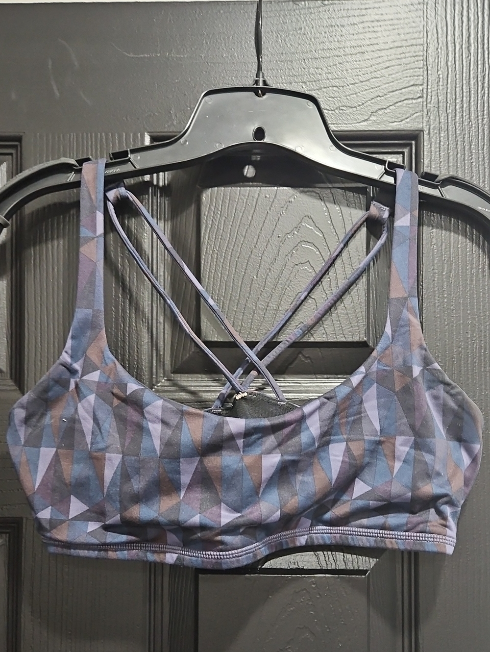 lululemon athletica Geometric Crisscross Sports Bra in Blue and Purple